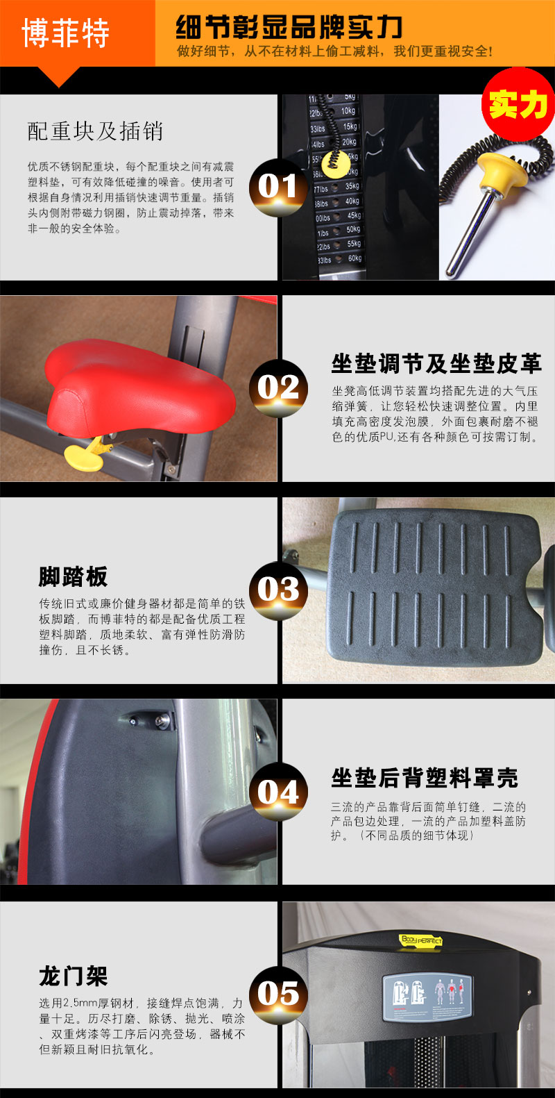 博菲特健身器材產品細節(jié)